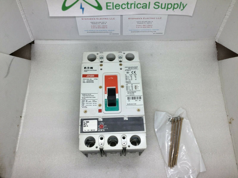 Eaton Jgh3150fag 3p Standard Circuit Breaker 150a 600vac Jgh3250nn W/150 Trip