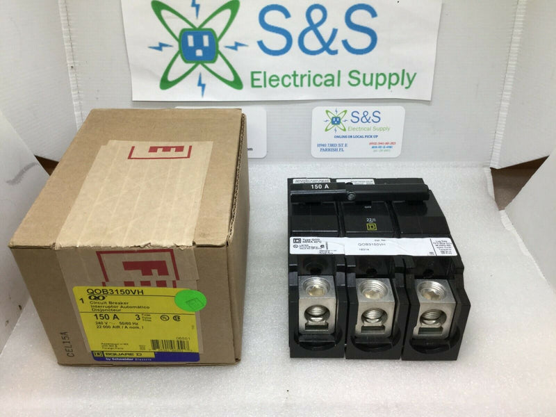 Square D QOB3150VH 3p 150A QOB Bolt In Circuit Breaker New