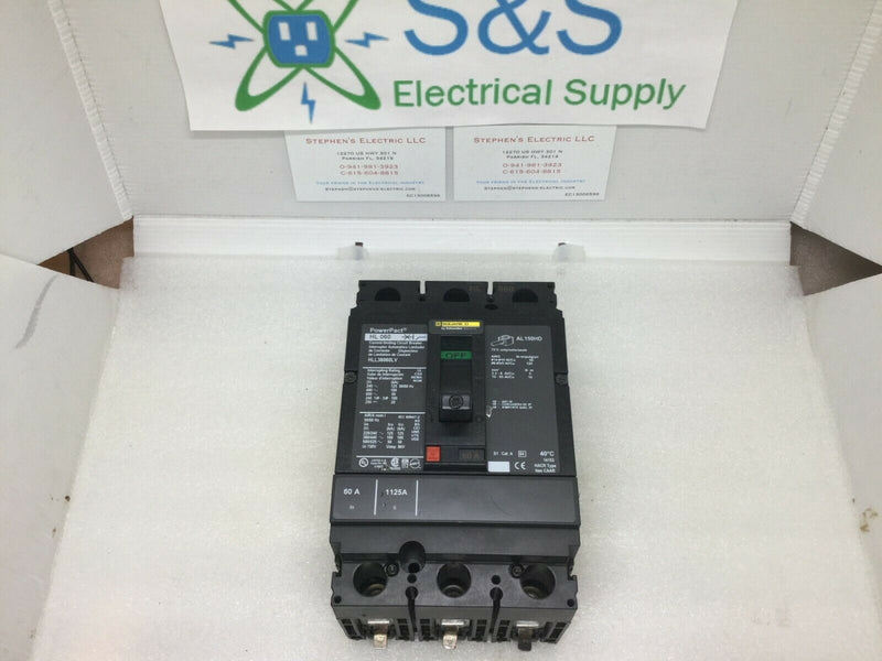 Square D Hll36060lv 60 Amp 3 Pole Circuit Breaker Hl-060 125ka @240v 50ka@ 600v