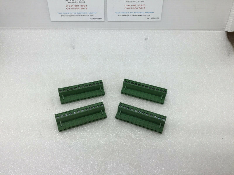 (4) 12 Position Terminal Block Plug, Female Sockets 0.200"