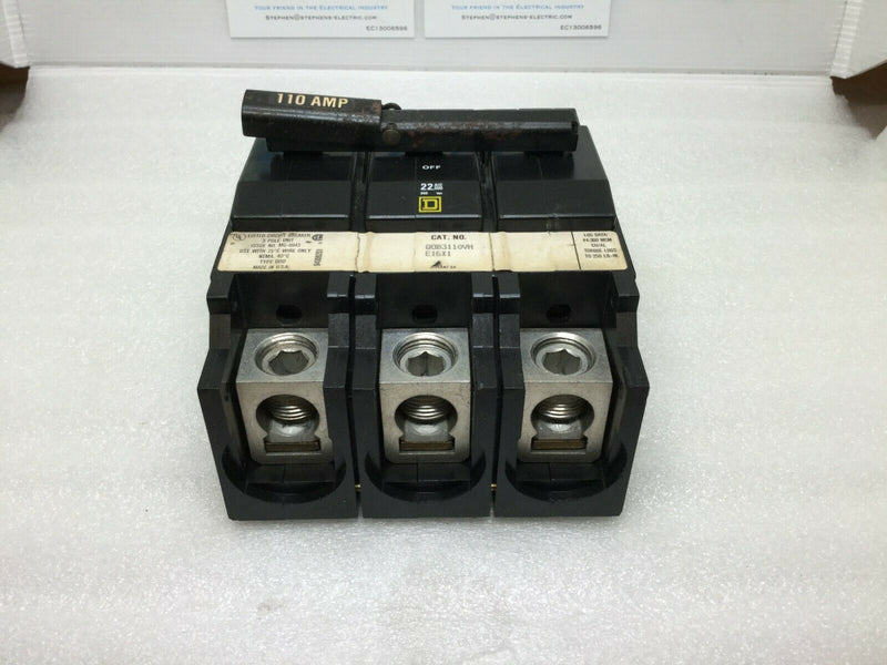 Qob3110vh Square D Circuit Breaker, Bolt On ,3 Pole, 110 Amp, 22k, Aic