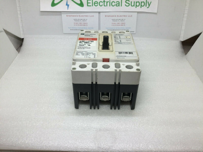 Cutler Hammer FD3015 15 Amp 3 Pole 600 Vac Red Label Circuit Breaker