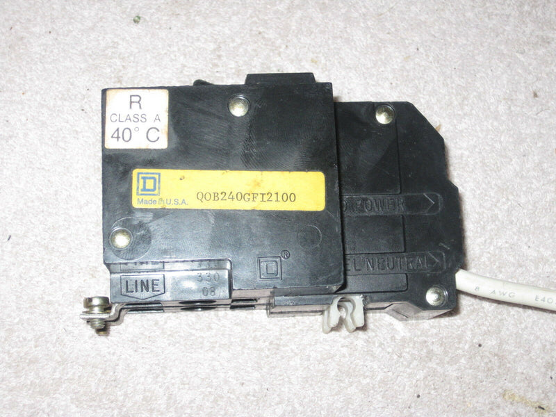 Square D Qob Qob240gfi2100 Alarm  2 Pole 40 Amp  Gfci Circuit Breaker  Bolt On