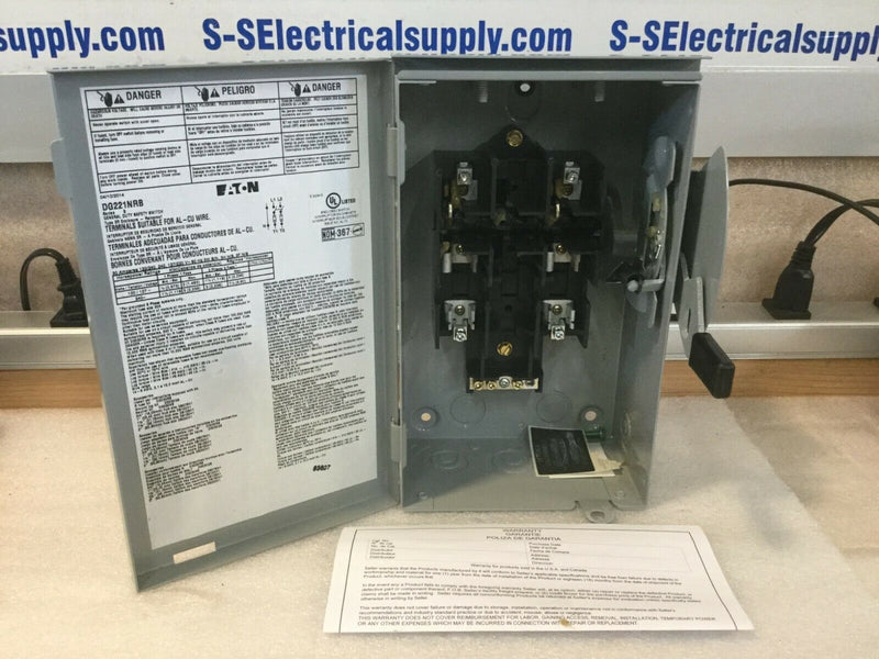 Eaton DG221NRB Outdoor General Duty Safety Switch 120v 240v 30 Amp Series 30a fused.