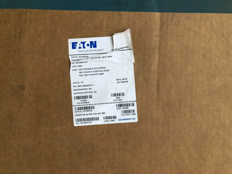 Eaton Ezt2072s Keyed Ez Trim 2072s Next Gen Panel Cover 72" X 20"