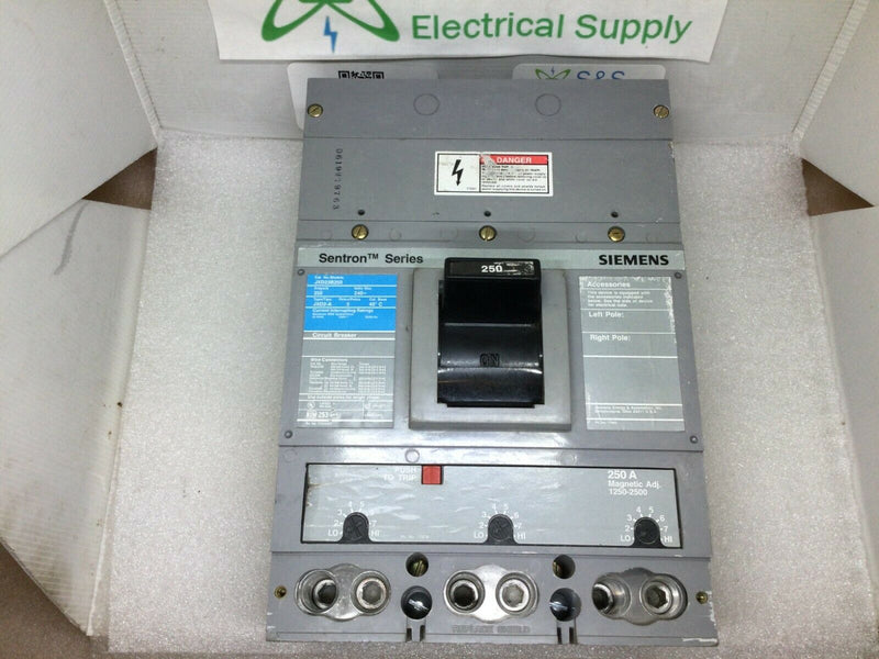 Siemens Jxd23b250 3 Pole 250 Amp 240v Sentron Series Molded Circuit Breaker