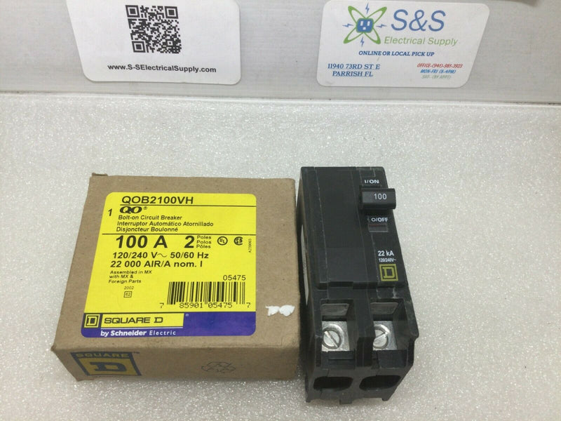 Square D Qob2100vh 2 Pole 100 Amp 240v Circuit Breaker