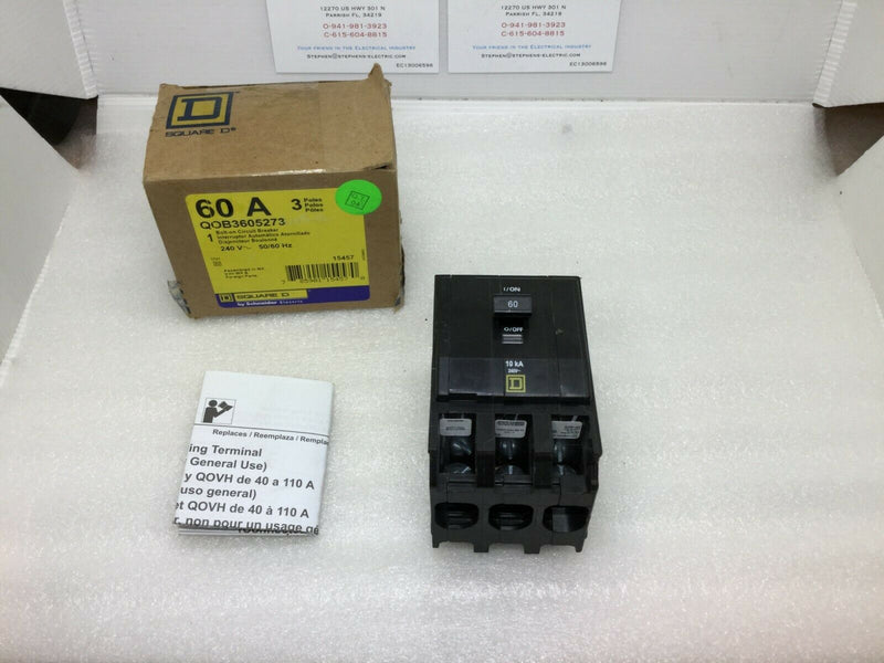 Square D  Qob360-5273 Ring Terminal Type 60 Amp 3 Pole Qob3605273