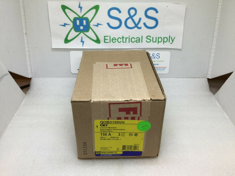 Square D QOB3150VH 3p 150A QOB Bolt In Circuit Breaker New