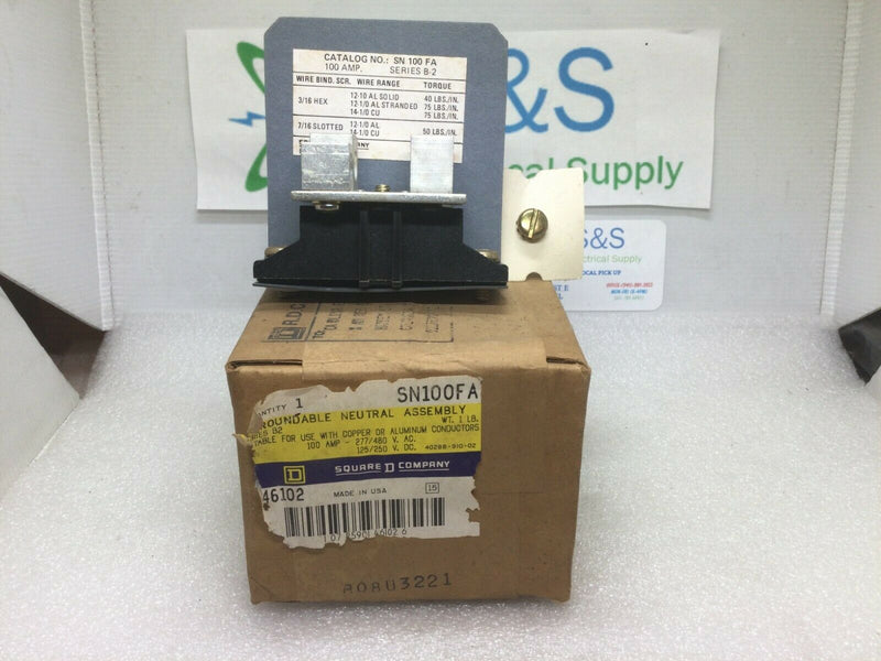 Square D Sn100fa Neutral Assembly Kit,100a