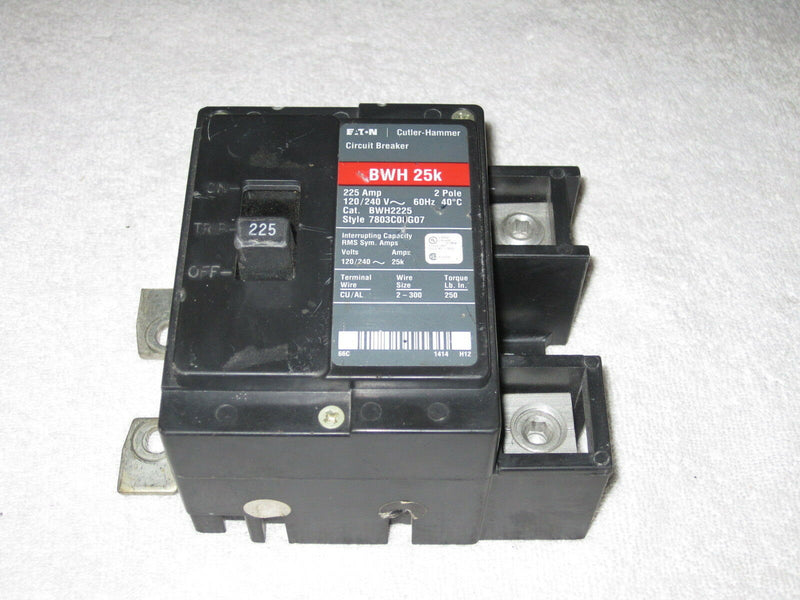 Eaton Cutler Hammer Bwh2225 2p 225a 120/240v Type Bwh 25k Circuit Breaker