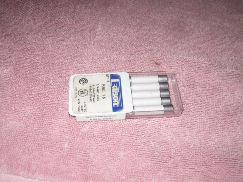 (5 Pcs) Abc-3/4  3/4a  0.75a  Buss Bussmann  250v Fast Blow  Abc3/4 Fuses (Fuse)