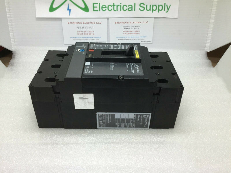 Square D JJM36225SA 3 Pole 225 Amp 600v PowerPact Circuit Breaker JJ250 Shunt Trip