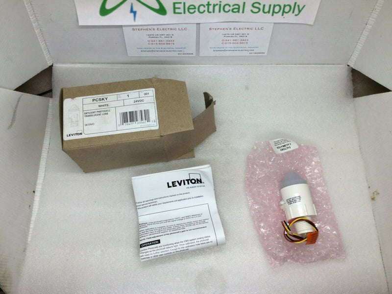 Leviton Pcsky 24vdc Photocell Skylight Plc, White 0e39vo