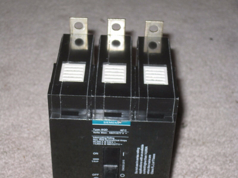 Siemens Bqd Bqd345 45 Amp 3 Pole 480y/277 Vac Circuit Breaker 45a 3p 480v