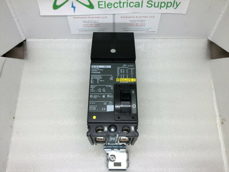 Square D Fa24030ab 2 Pole 30 Amp 480v I Line Circuit Breaker  Nib