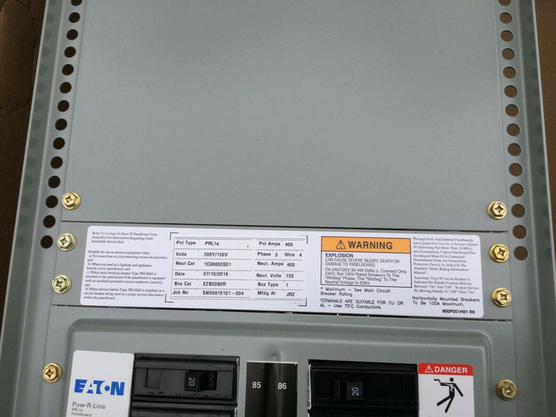 Eaton Cutler-Hammer Prl1a P1a400lb42ah01 400 Amp 208/120v Panel Guts W/ Breakers