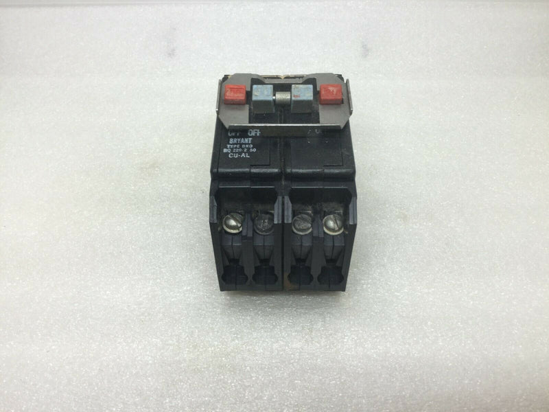 Bryant Bq 220-250 120/240v Quad Circuit Breaker 2 Pole 20 Amp & 2 Pole 50 Amp