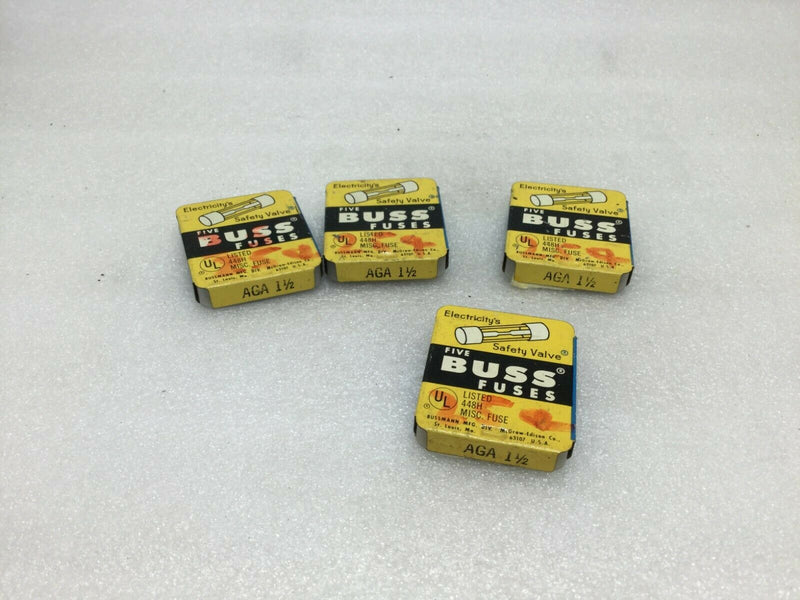 (Lot Of 20) Buss Aga 1-1/2 (Aga1.5) Fuses (Fuse) - New