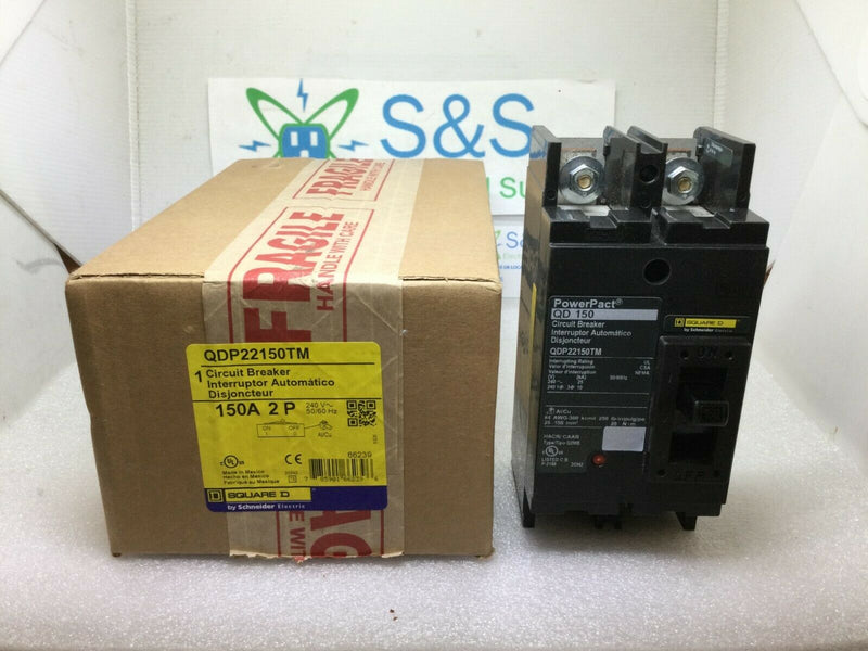 Square Qd Qdp Qdp22150tm 2 Pole 150 Amp 240v Circuit Breaker Qdp22150