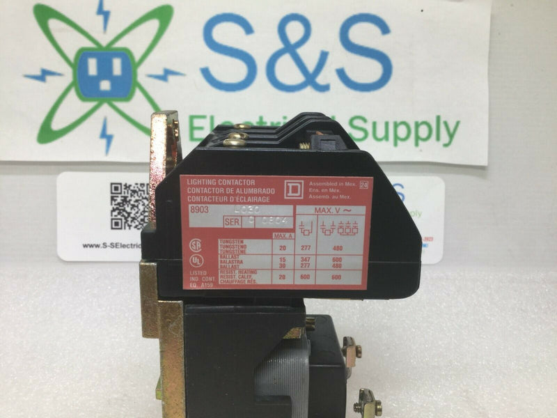 Square D 8903lo30v02  3 Pole Electrically Held Lighting Contactor  120v Coil