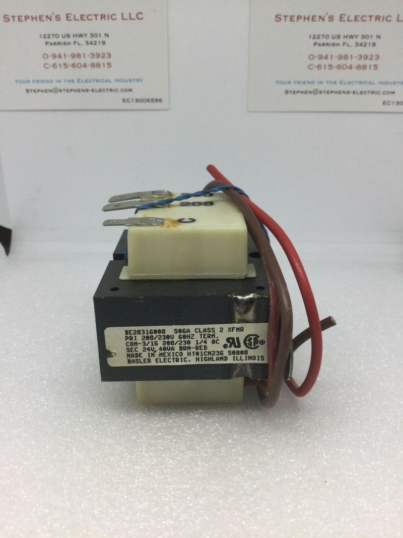 Basler Electric 208/230 Volt Be28316008 S06a Class 2 Xfmr Transformer