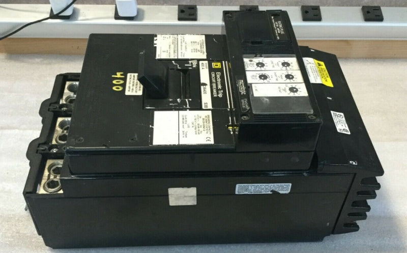 Square D LX36400 400 Amp Sensor 3 Pole 600V w/Arp100 Rating Plug Electronic Trip Circuit Breaker