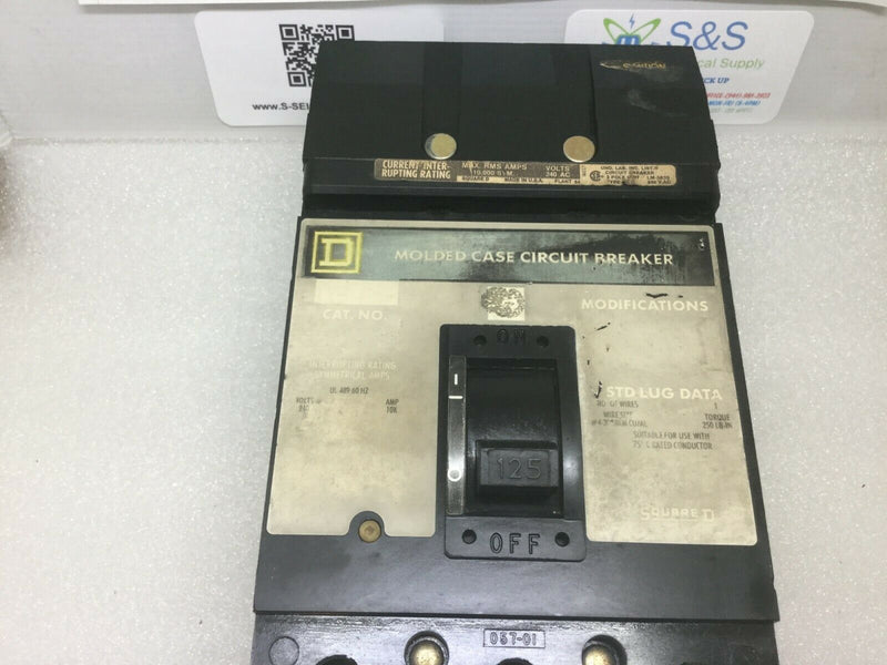 Square D Q232125 125 Amp 240v 3 Pole I Line Circuit Breaker
