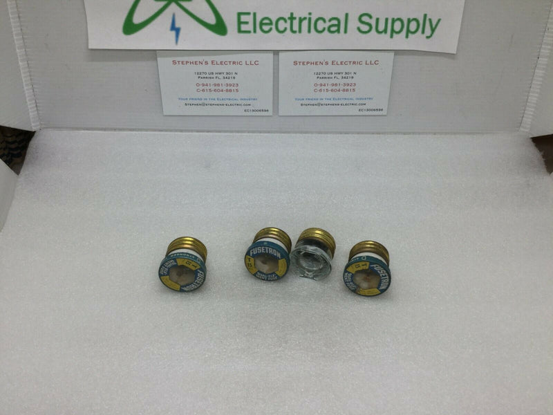 (Lot Of 4) T 15 F, 15 Amp Fusetron Dual-Element Fuses