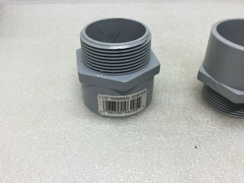 (2) Cantex Pvc Male Terminal Adapter Threaded 1-1/2 " Ul Schedule 40