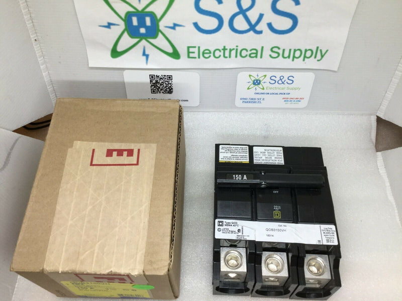 Square D QOB3150VH 3p 150A QOB Bolt In Circuit Breaker New