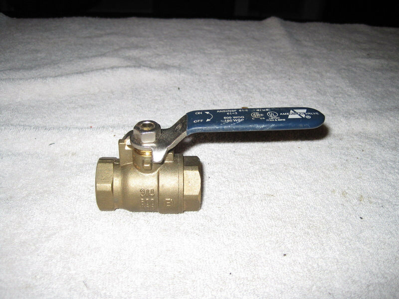 3/4" Female Npt Brass Ball Shut Off Valve Water Air Fluid 600 Psi Wog Full Port