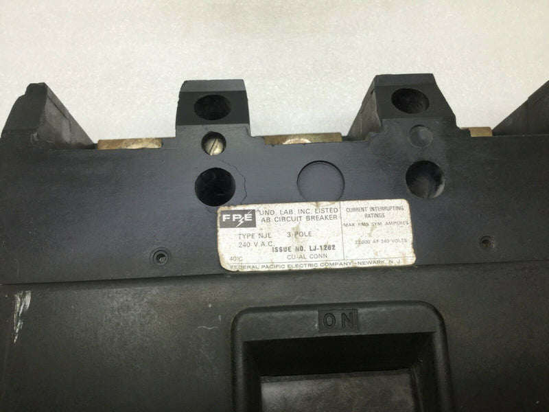 Fpe Federal Pacific  Njl631300 300 Amp 600v 3 Pole Circuit Breaker.