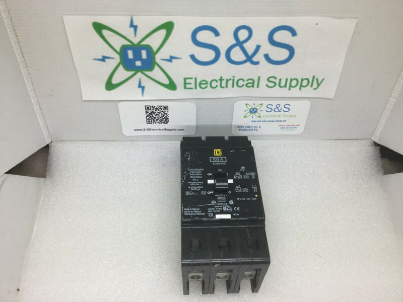 Square D  Ejb34100 100 Amp Circuit Breaker 480/277vac 3 Pole