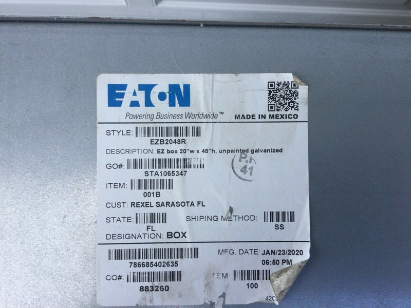 Eaton Prl3a Pow-R-Line 240/480v Panelboard 250 Amps 480 Volts 3 Ph Cover & Box