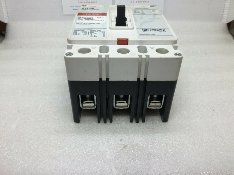 Cutler Hammer FD3100BP10 100 Amp 600v 3 Pole 35k Circuit Breaker