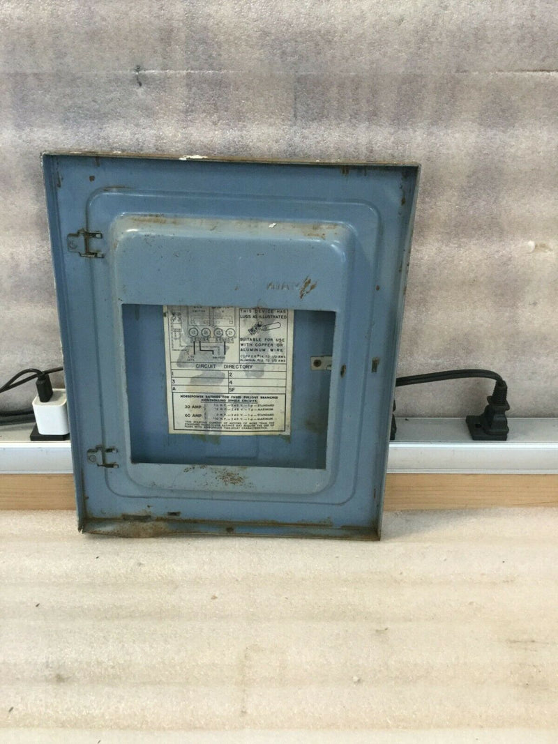 General Switch Corp Cat No 6214 Fuse Panel 60 Amp Box Deadfront Cover Door