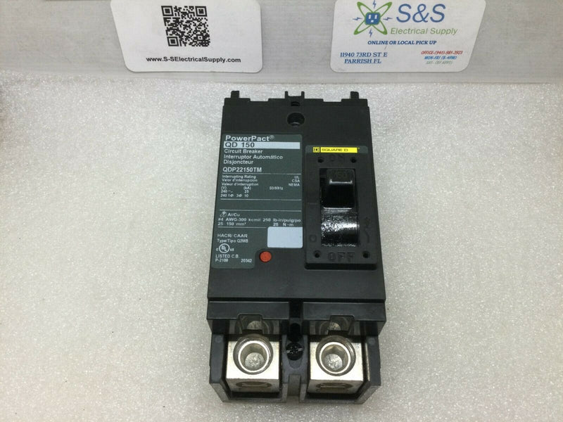 Square Qd Qdp Qdp22150tm 2 Pole 150 Amp 240v Circuit Breaker Qdp22150