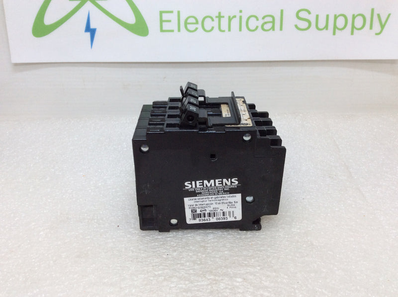 Siemens Q23020CT2 20/30 Amp 2 Pole 120V Circuit Breaker