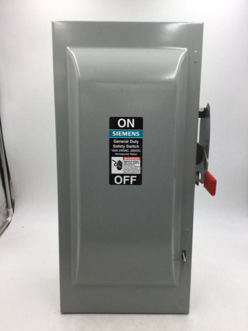 Siemens GNF323 100 Amp 240v Non-Fusible Type 1 3 Phase Safety Switch Disconnect