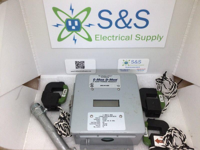 E-Mon D-Mon 208100kit 100 Amp, 120-208/240v, 3 Phase 4 Wire Kwh/Demand Submeter