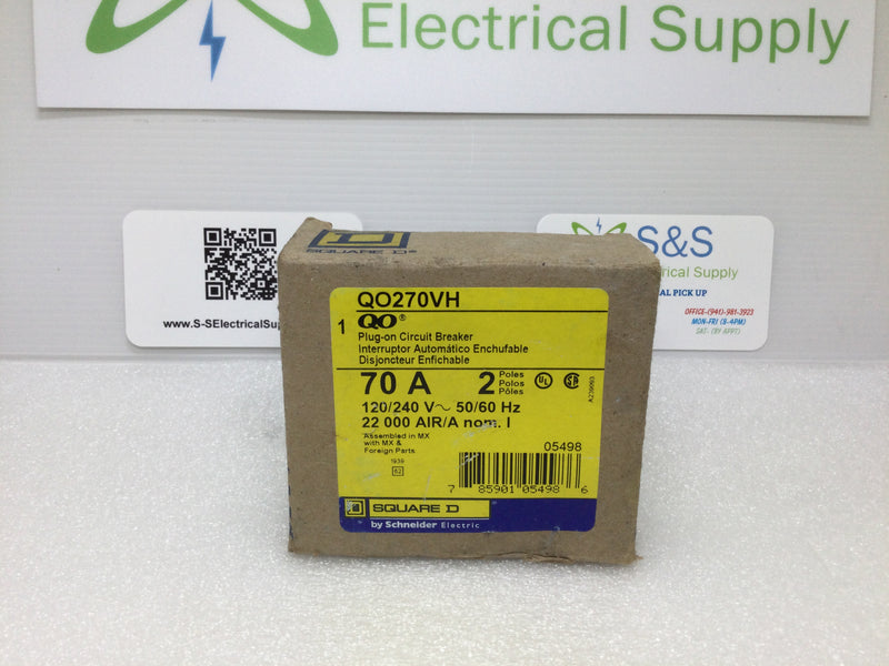 Square D Qo270vh 70a 2 Pole 120/240v Circuit Breaker