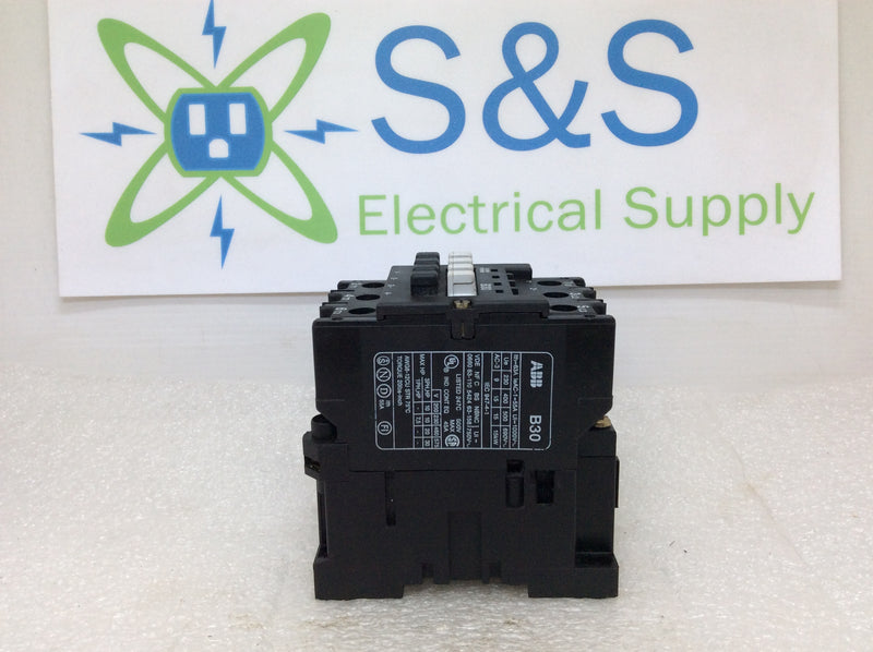 ABB B30C-1 Type B Contactor 3Ph 45A 600VAC Max 110-120V Coil 50/60Hz