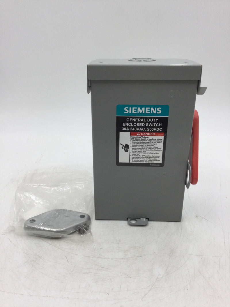 Siemens GF221NRA Fusible General Duty Safety Switch 30 Amp Type 3R 240V