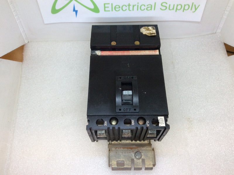 Square D FH36015 15 Amp 3 Pole 600vac I Line Circuit Breaker