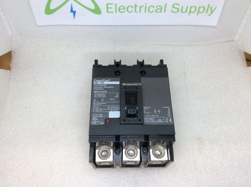 Square D QBP32125TM 3 Pole 125A 240VAC 10kAIC Type QB 125 PowerPact Circuit Breaker