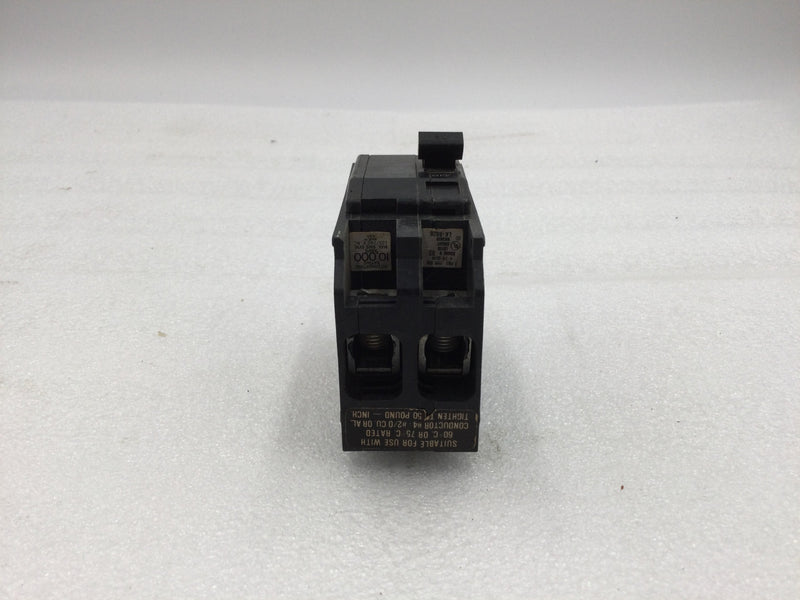 Square D QO290 90 Amp 240v 2 Pole 10ka Plug in Circuit Breaker - Black Face