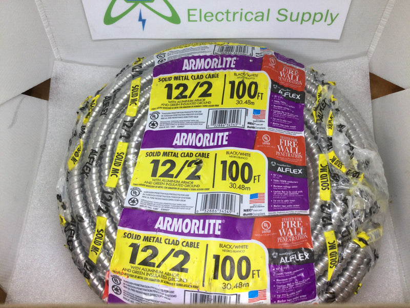 Armorlite Solid Metal Clad Cable 12/2 100ft