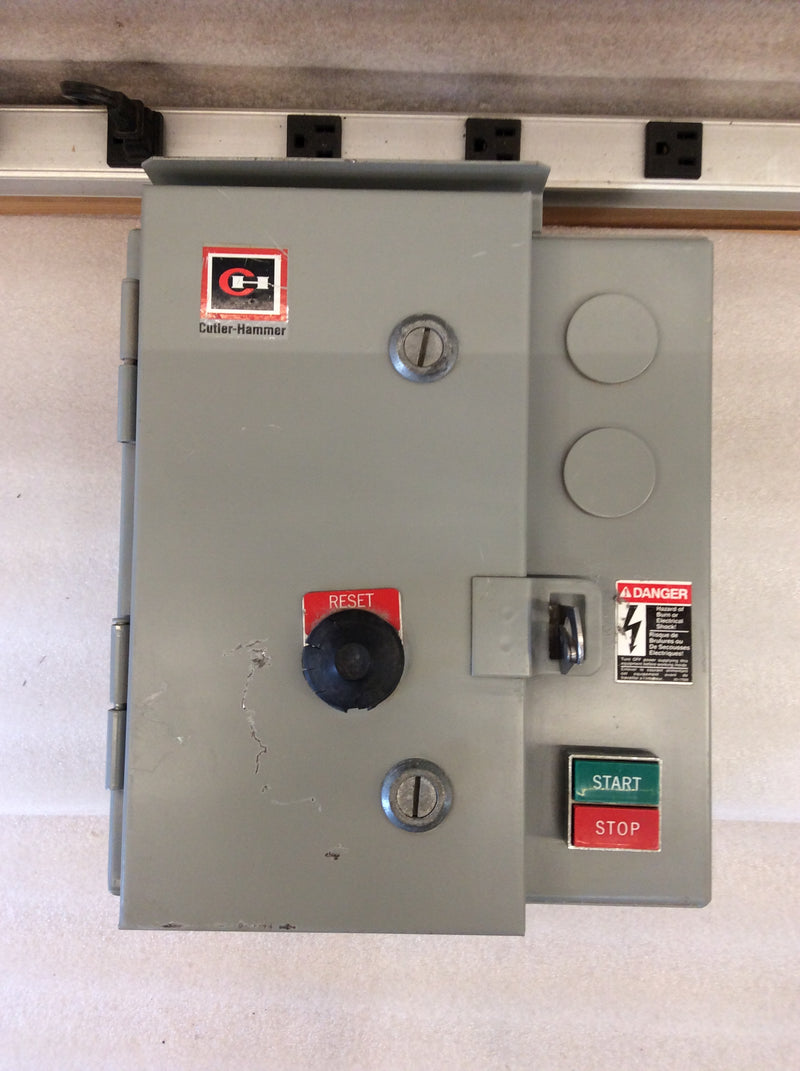 Cutler-Hammer ECN05002CAA Nema3R Enclosure With 18A Eaton 3 Pole Motor Controls AN16BN0