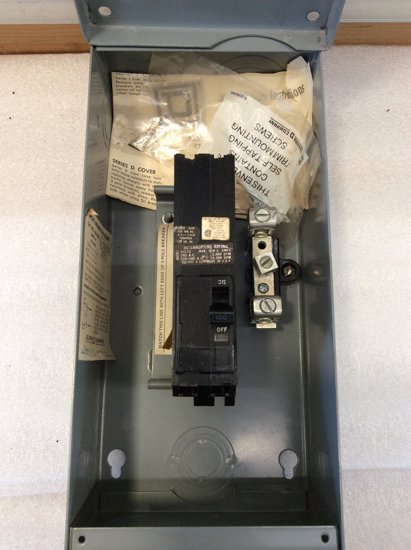 Square D 100A Enclosed QO-2100-100 Circuit Breaker Series A4 Includes Q1L-2100 Breaker (New)